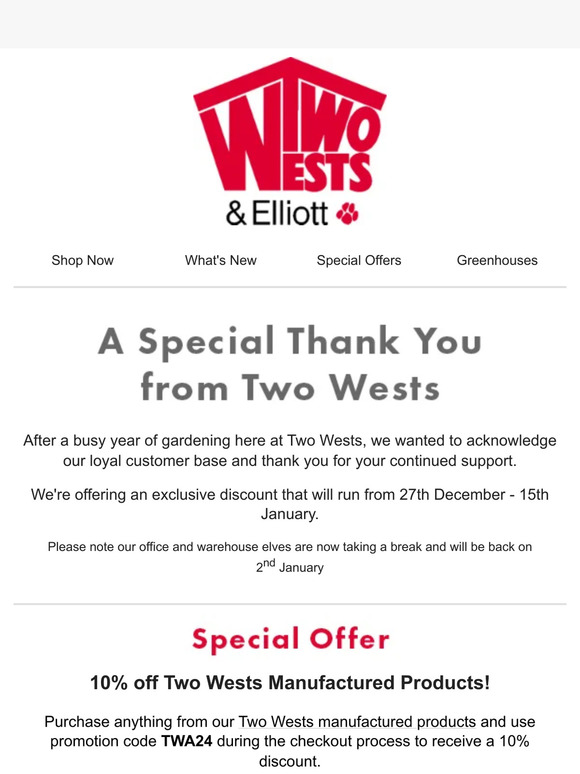 A Special Thank You from Two Wests