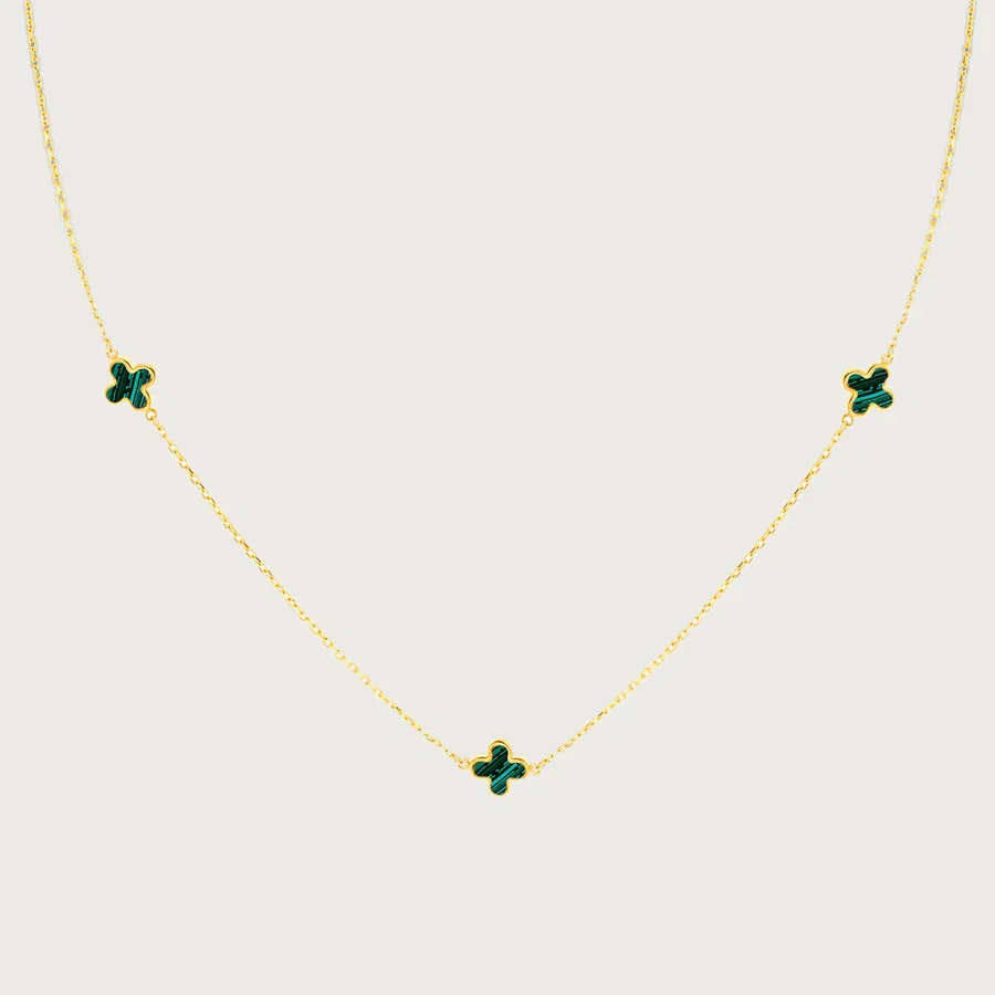 Image of Lucky Clover Gold Station 9K Gold Necklace