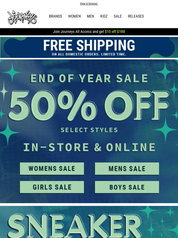 Journeys Email Newsletters Shop Sales, Discounts, and Coupon Codes