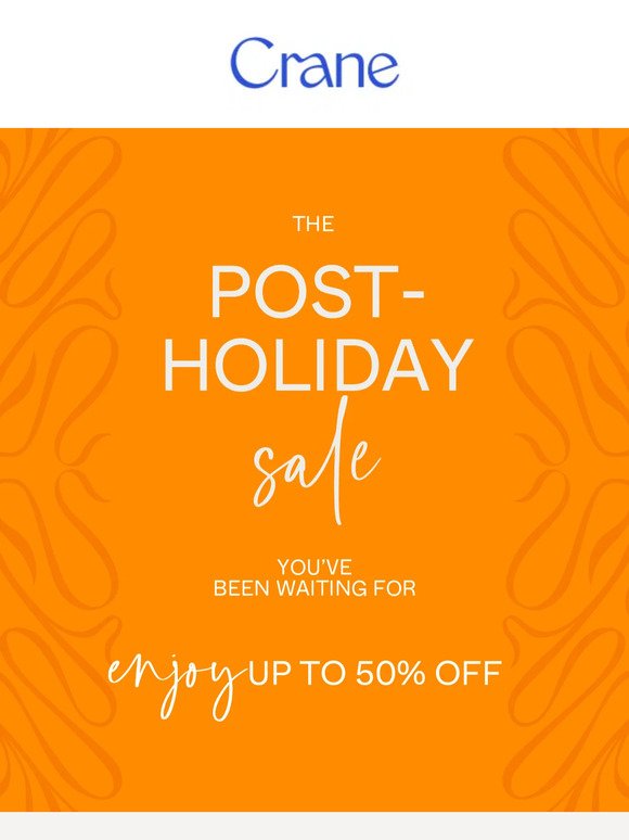 Stock Up and Save up to 50% with Our Post-Holiday Sale!