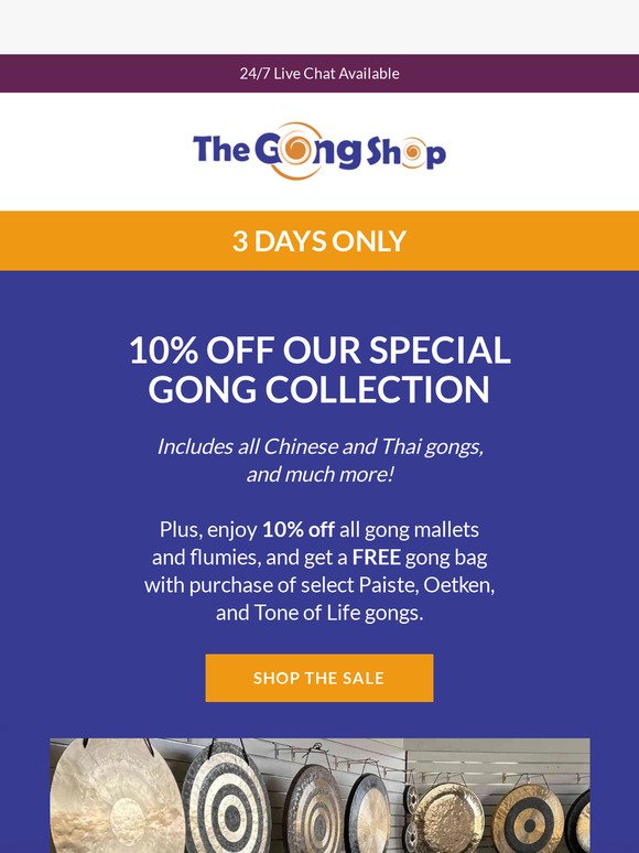 The Gong Shop: Sound the gong for 10% off | Milled
