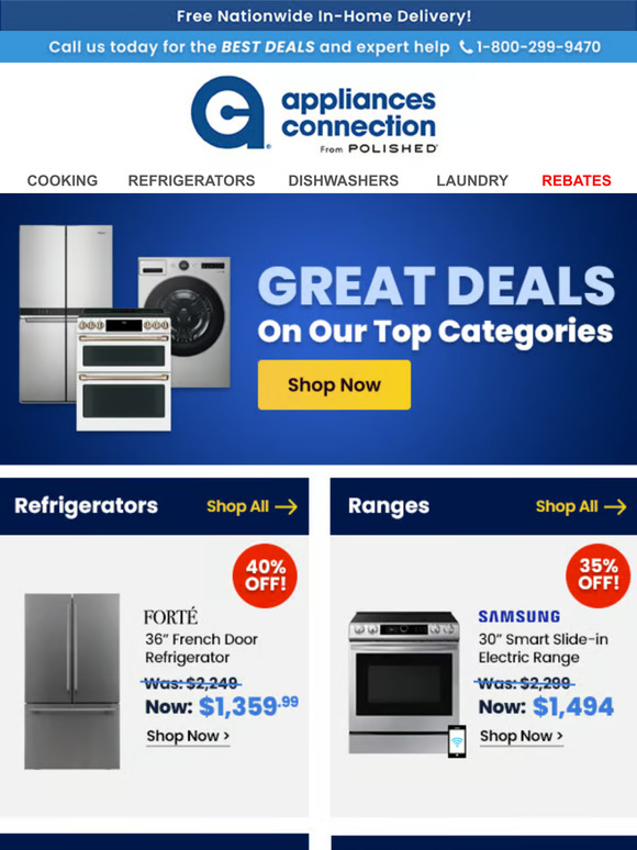 Save Thousands on Appliances Today! Up to 65