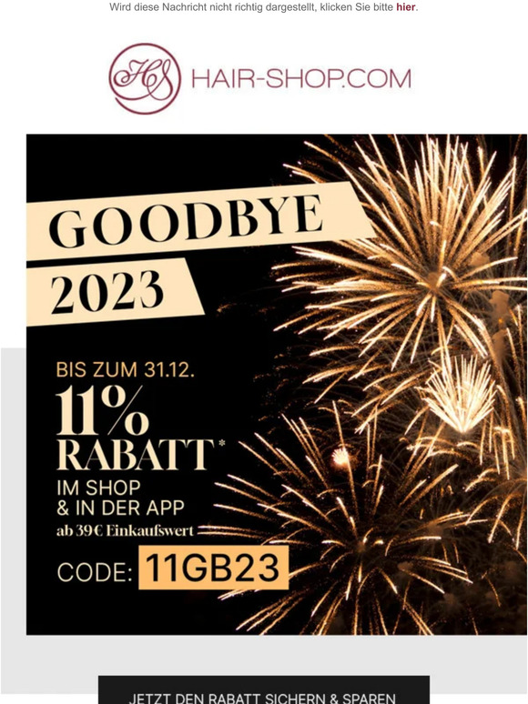 👋 Goodbye 2023 🤗 Hello 11% Rabatt