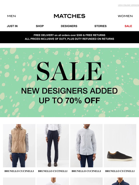 Matches Fashion Email Newsletters Shop Sales, Discounts, and Coupon Codes