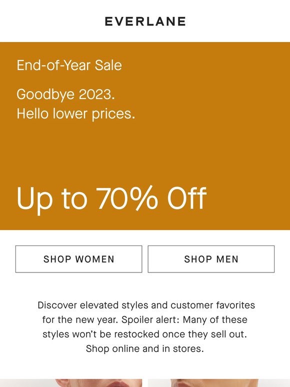 Up to 70% Off Styles for Next Year