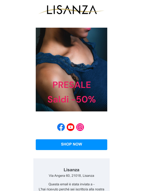 Approfitta del 50% di sconto con Presaldi Lisanza