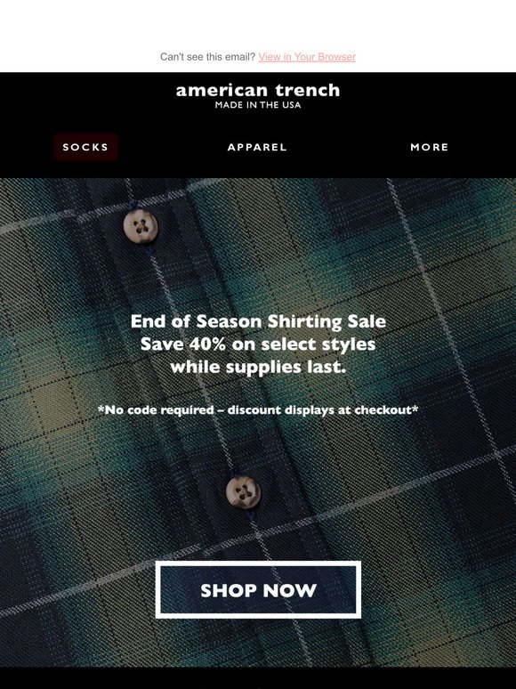 Shirting Sale Continues –––>