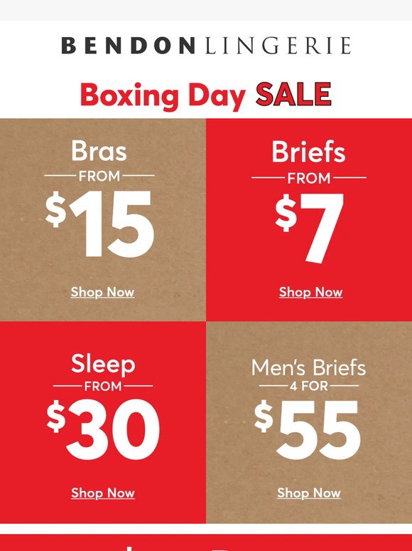 Boxing Day SALE at Bendon