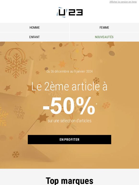 -50% sur le 2ème article ⚡