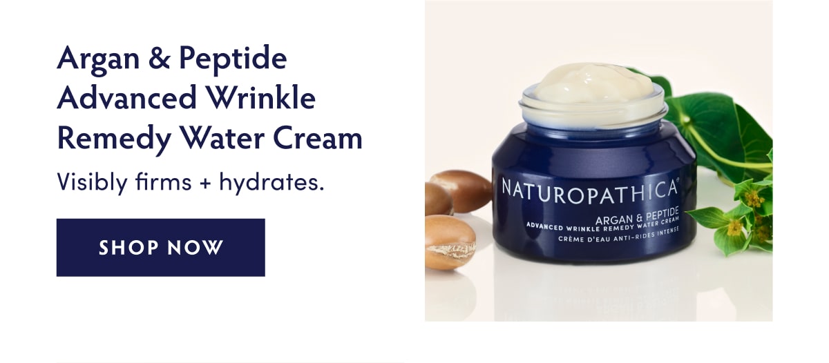 Argan & Peptide Advanced Wrinkle Remedy Water Cream: Visibly firms + hydrates.