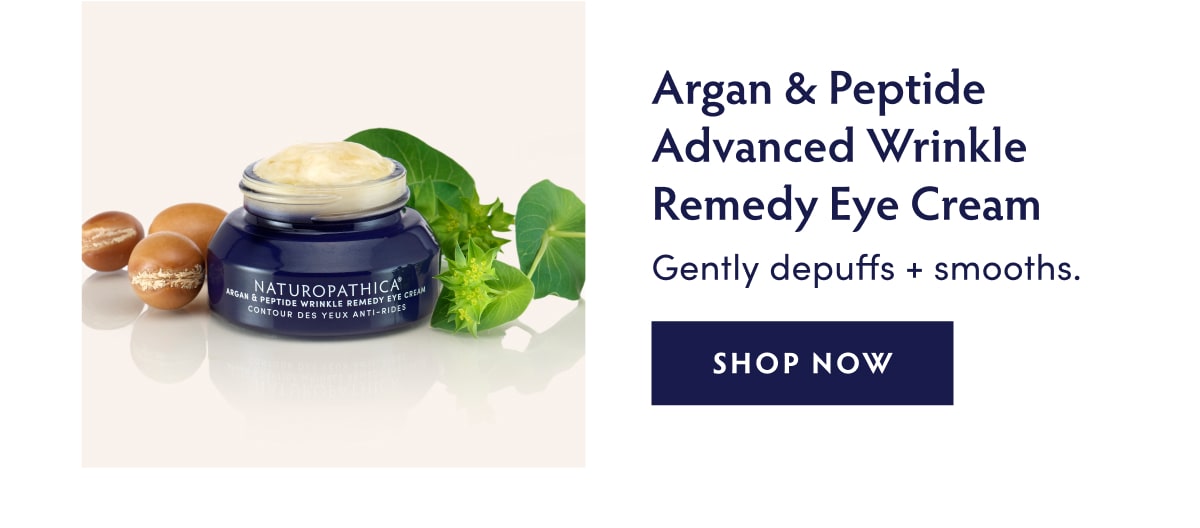 Argan & Peptide Advanced Wrinkle Remedy Eye Cream: Gently depuffs + smooths.