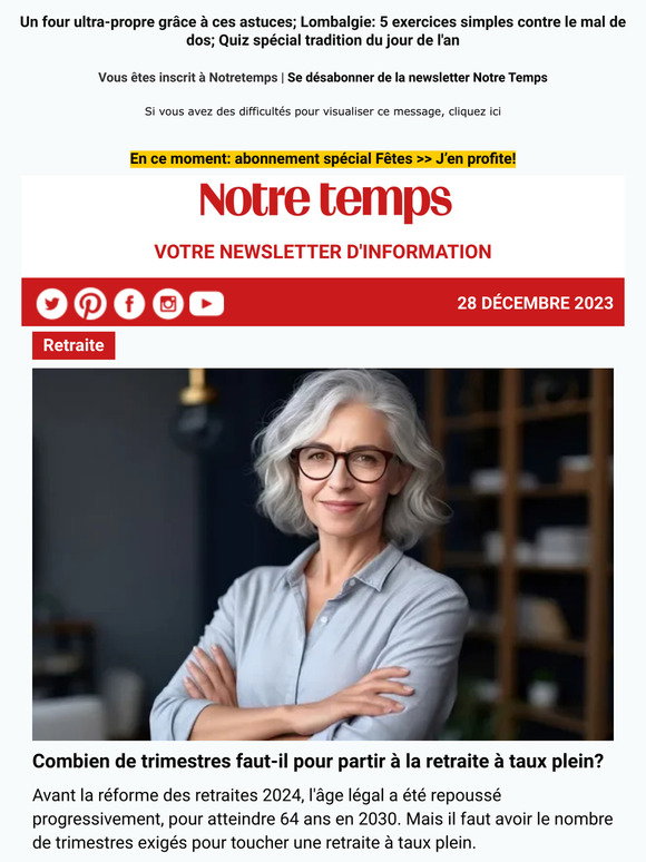 Notre Temps: Combien de trimestres pour une retraite à taux plein ...