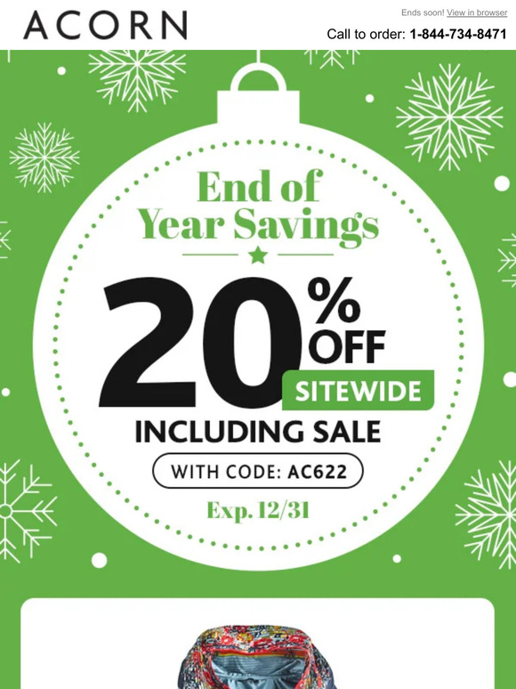 Acorn 20 Off End of Year Sitewide Savings! Milled