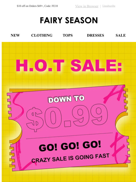 Crazy Sale Is Going Fast，Down to $0.99!