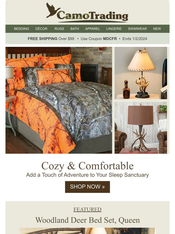 *CAMO BEDDING & Lamps* Beautiful & Comfortable