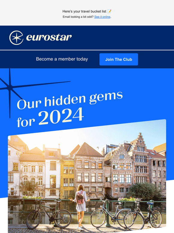 Eurostar Our hidden gems for 2024 🔎 🤫 Milled