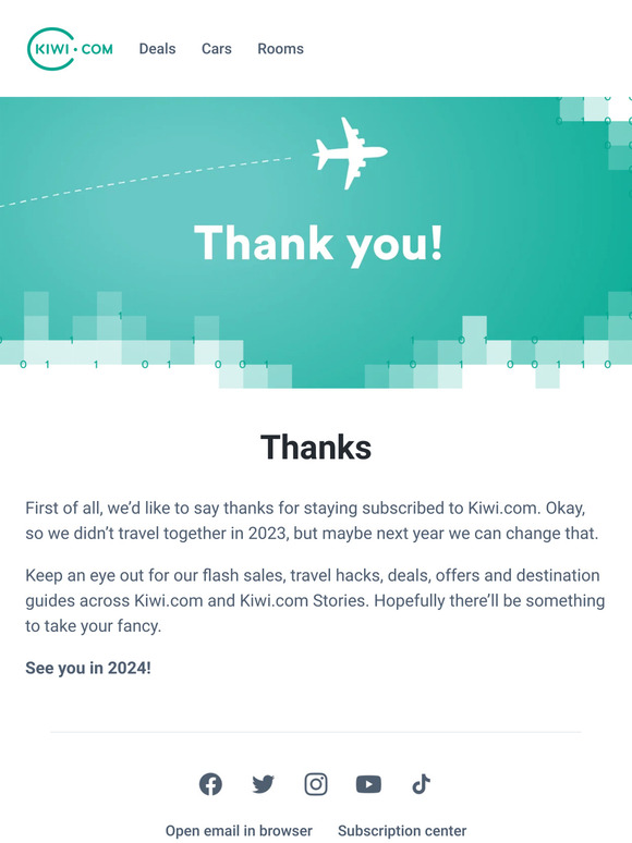 From Kiwi.com to you: thank you
