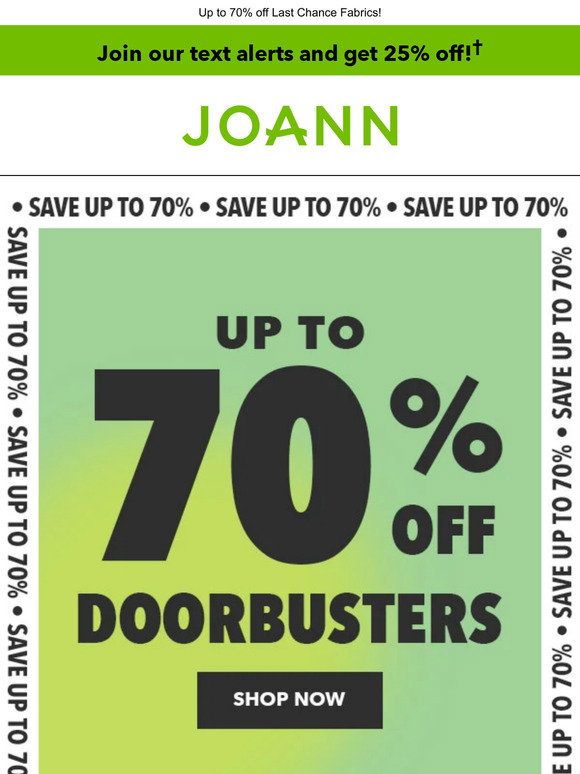 Jo-Ann Fabric and Craft Store: PRICE DROP: Up to 75% off ALL