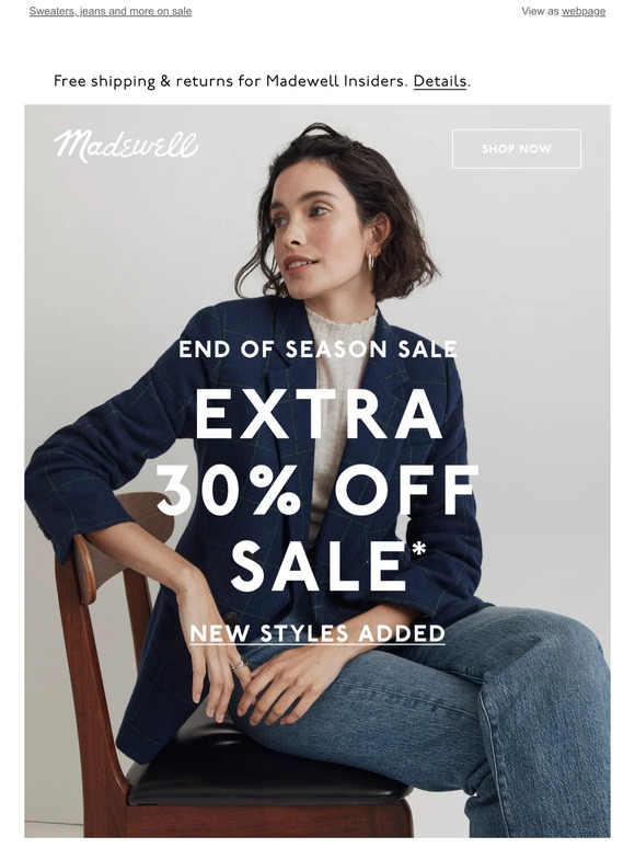 Madewell Email Newsletters Shop Sales, Discounts, and Coupon Codes