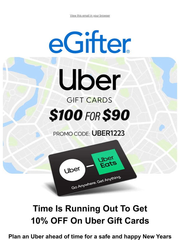 Free $10 Amazon Gift Card with $100 Uber Gift Card Purchase