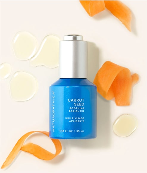 Carrot Seed Soothing Facial Oil. A moisturizing formula with Carrot Root extract to calm irritation + redness.