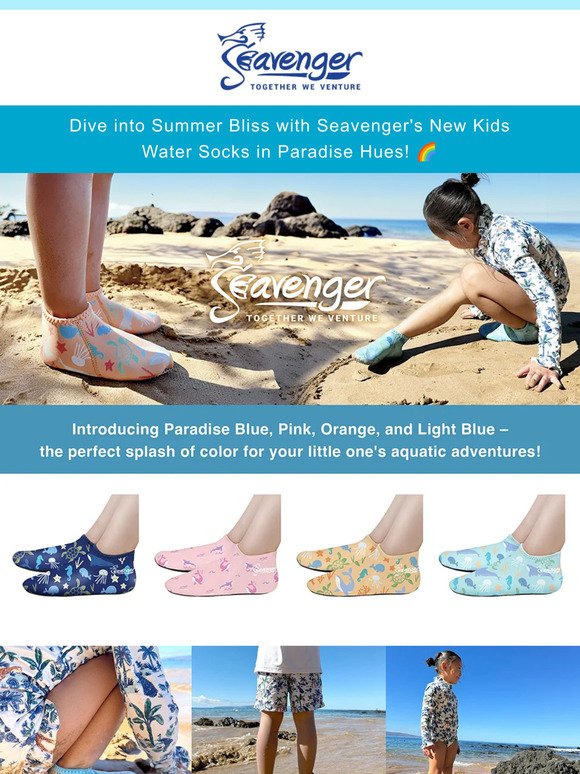 Dive into Summer Bliss with Seavenger's New Kids Water Socks in Paradise Hues! 🌈