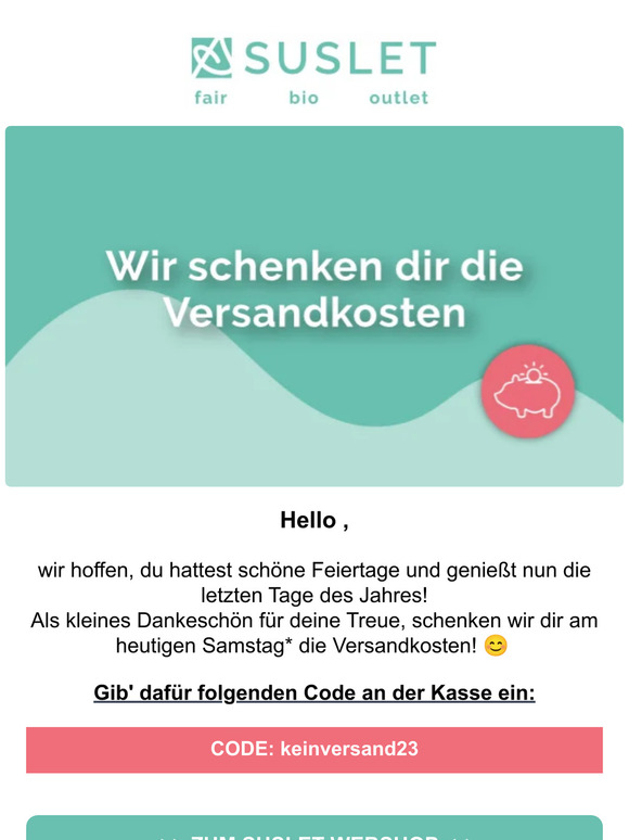 🎁 Versandkostenfreier Samstag bei SUSLET