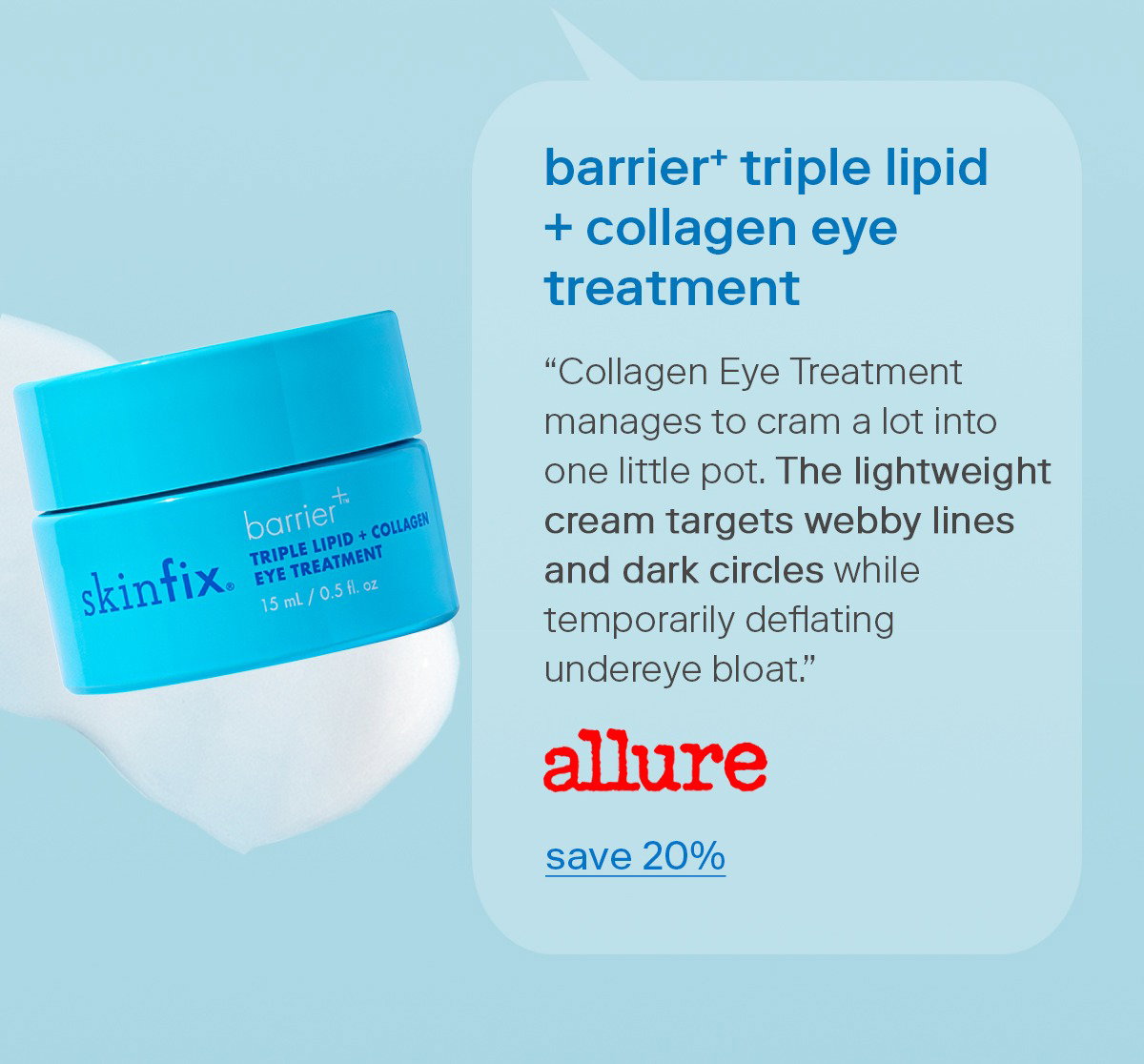 Shop triple lipid + collagen eye treatment.