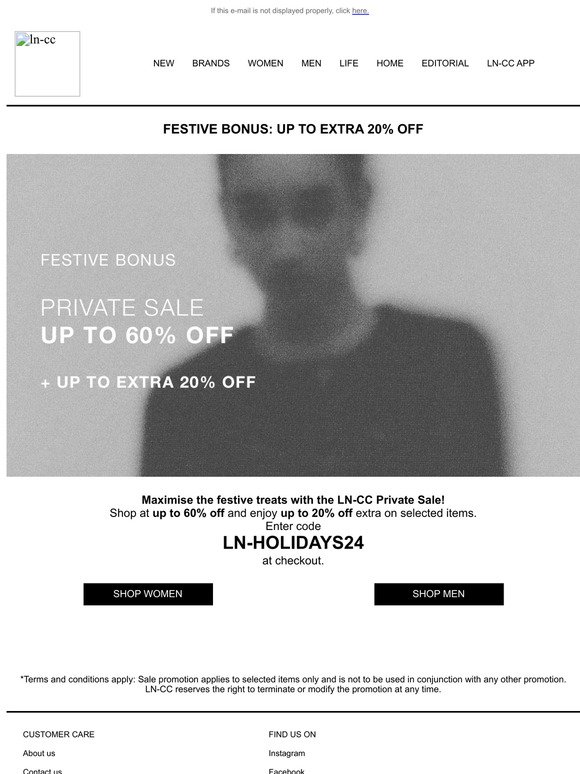 Happy Holidays: Up To Extra 20% Off In Private Sale