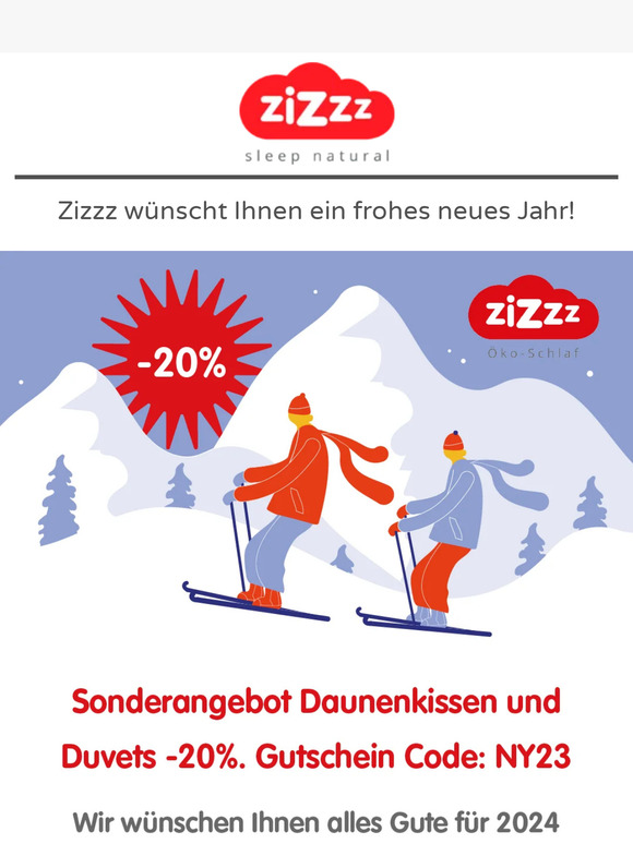20% Rabatt auf unsere Daunenware zu Silvester!