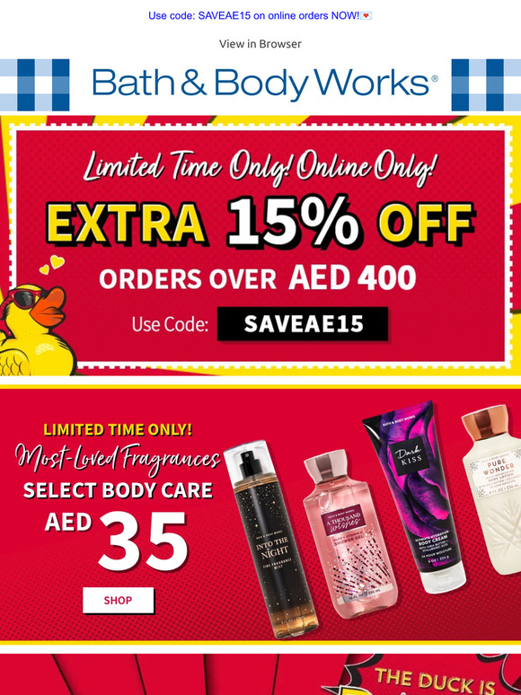 Bath & Body Works UAE Dont miss this treat! EXTRA 15 OFF! Milled