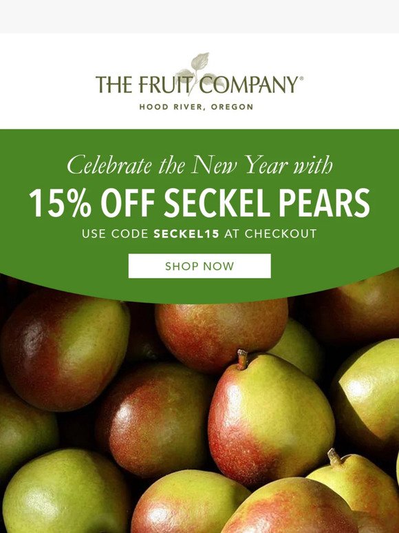 🍐 Start Fresh with 15% OFF Seckel Pears