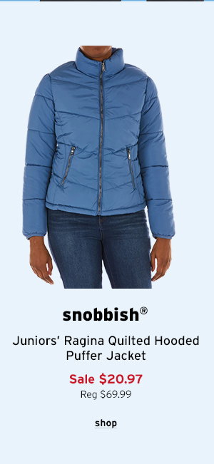 Snobbish Juniors' Ragina Quilted Hooded Puffer Jacket - Click to Shop