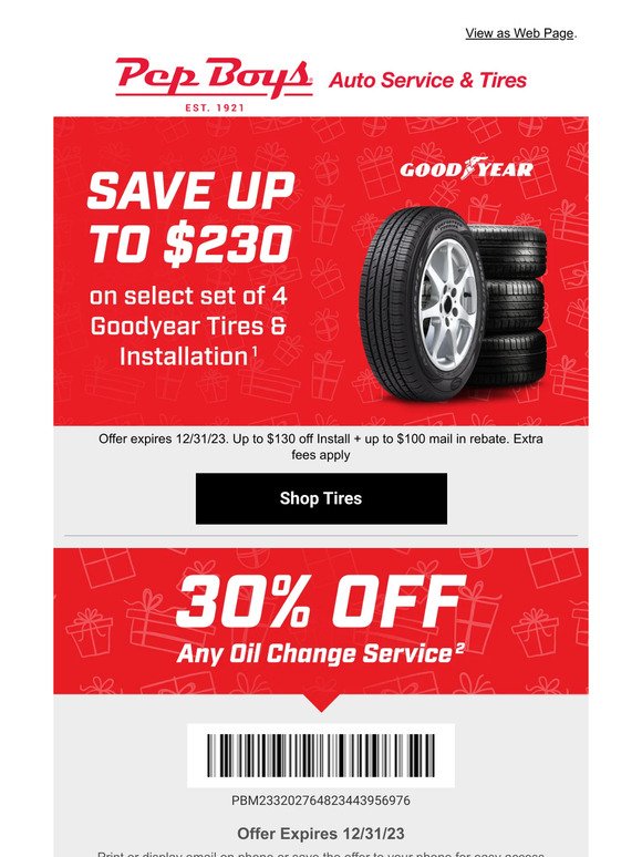 Whoops! It's your LAST CHANCE to save $230 on Goodyear
