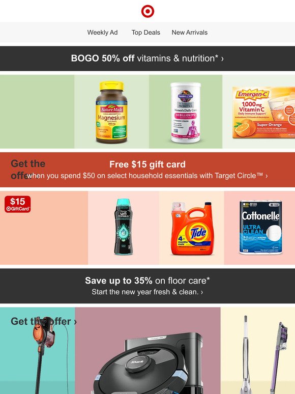 Rock the new year with BOGO 50% off vitamins & nutrition.