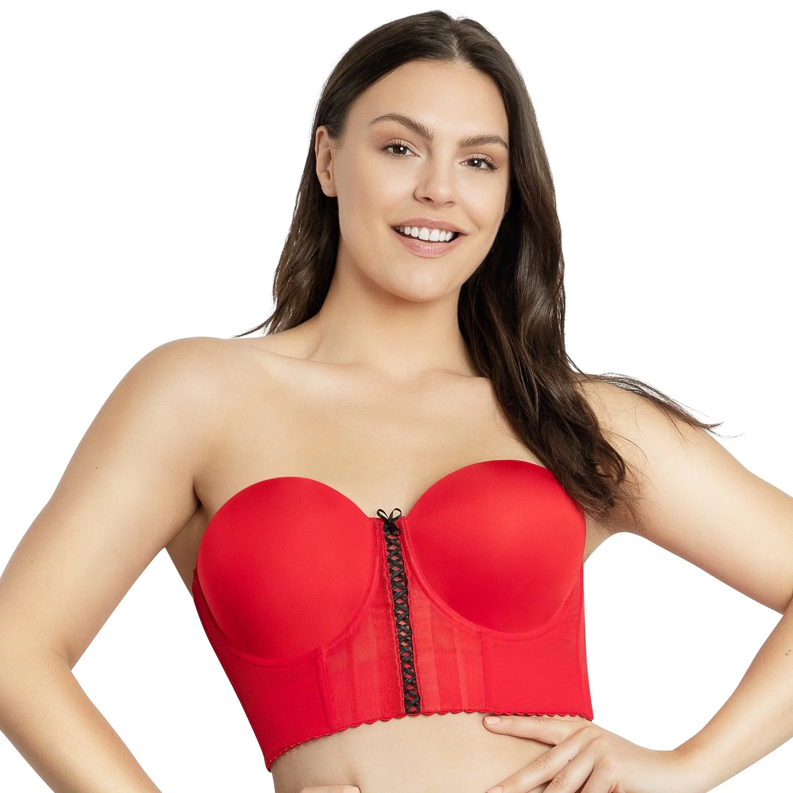 Image of Shea Longline Strapless Bra - Racing Red
