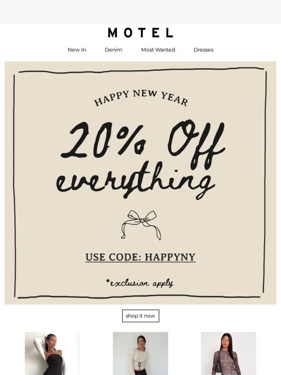 Happy New Year ♥︎ 20% off everything
