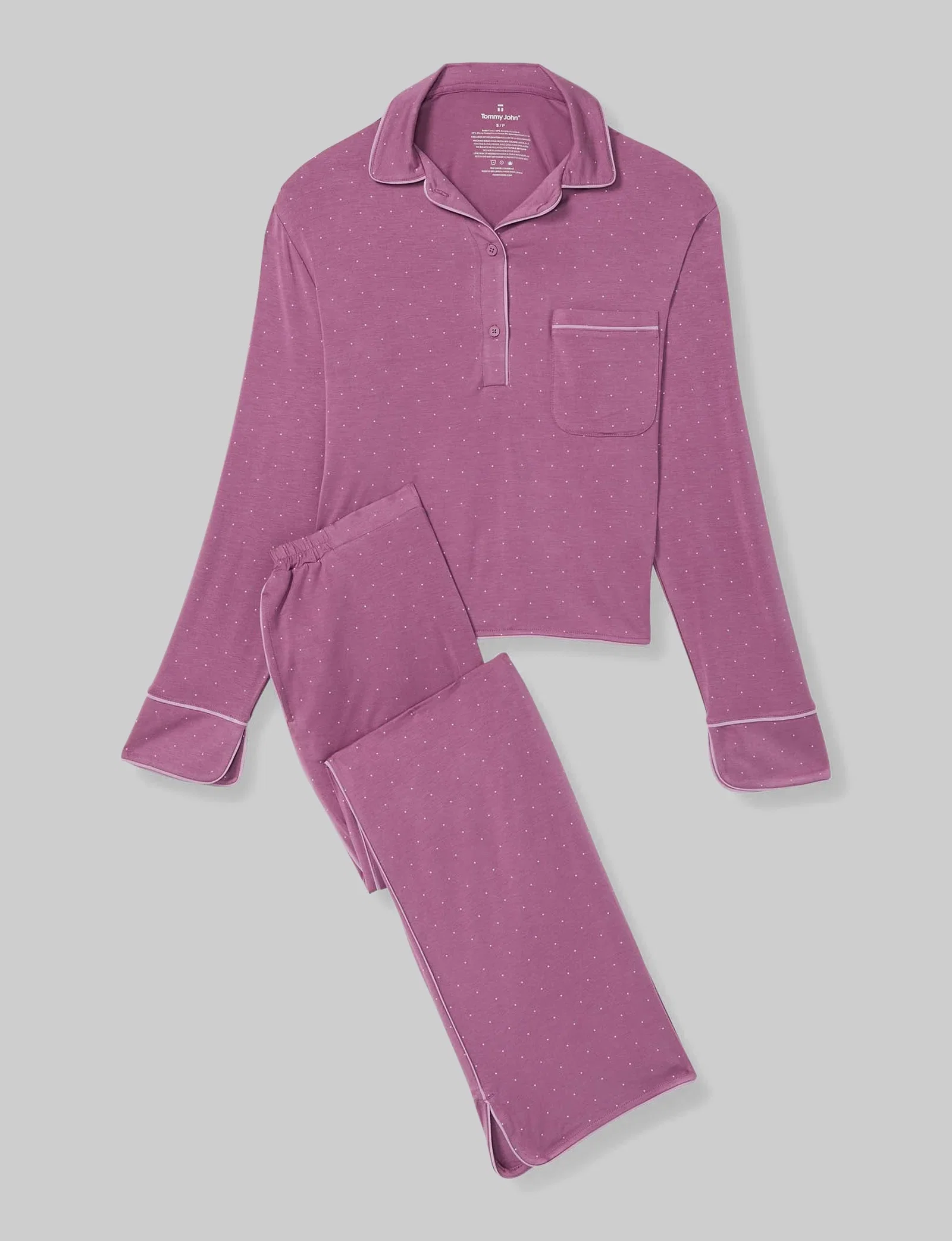 Image of Women's Downtime Long Sleeve Pajama Top & Pant Set