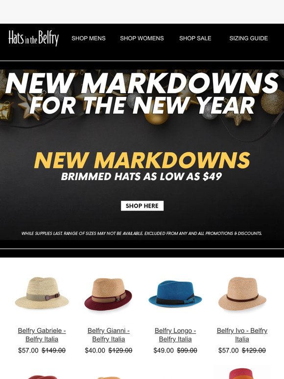 Markdown Alert! Brimmed Hats Starting at $49!