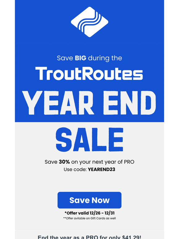 Save BIG during the final hours of the year!