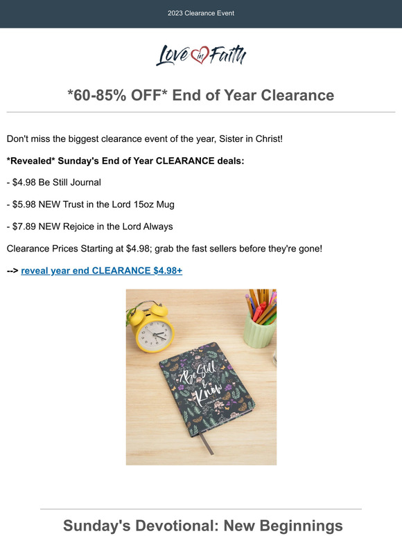 Love In Faith *6085 OFF* Year End Clearance Deals Milled