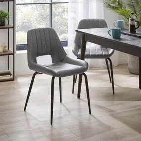 Arden Set of 2 Dining Chairs, Faux Leather