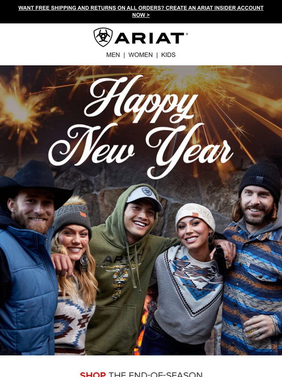 ariat Wishing You a Happy 2024 Milled
