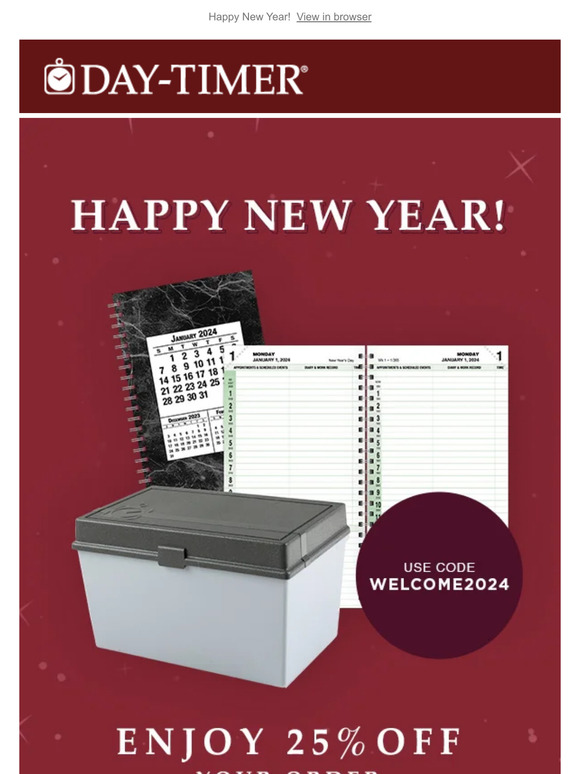 DayTimer Here's to a Great 2024 Save 25 Sitewide Milled