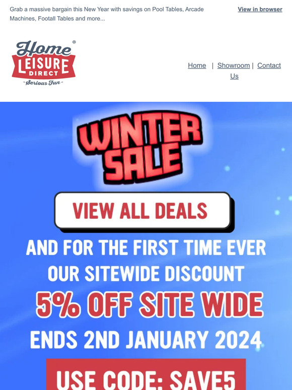 Home Leisure Direct Hurry! Only Hours Left to Save 5 Sitewide plus