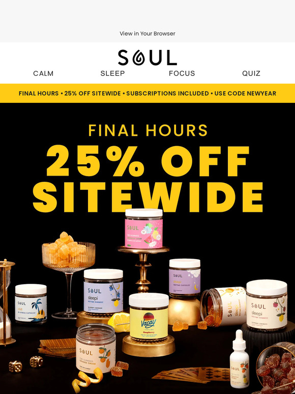 Grab it Now! Final Hours for 25% Off Sitewide Deals!