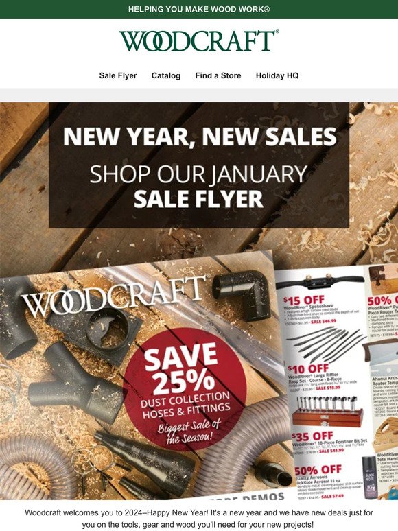 🎉 New Year, New Sales – Woodcraft's January Sale Flyer Is Here! 🎉