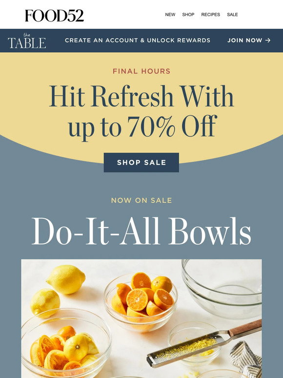 Food52 Email Newsletters: Shop Sales, Discounts, and Coupon Codes