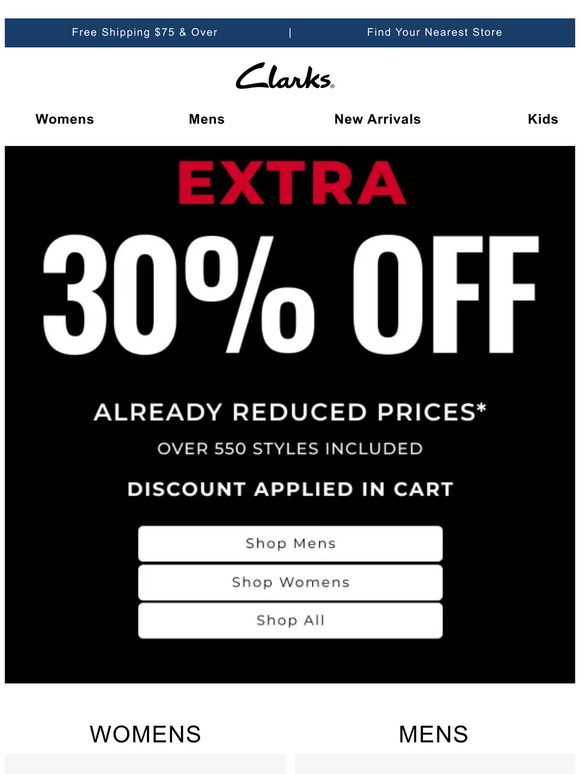 Clarks offer code on sale