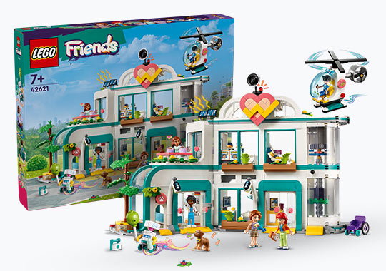LEGO Friends 42621 Heartlake City Hospital and Helicopter Building Set